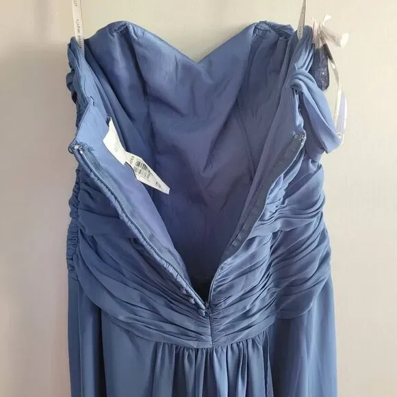 NWT Alfred Angelo navy single strap maxi dress sweetheart neckline wedding guest - Picture 8 of 16